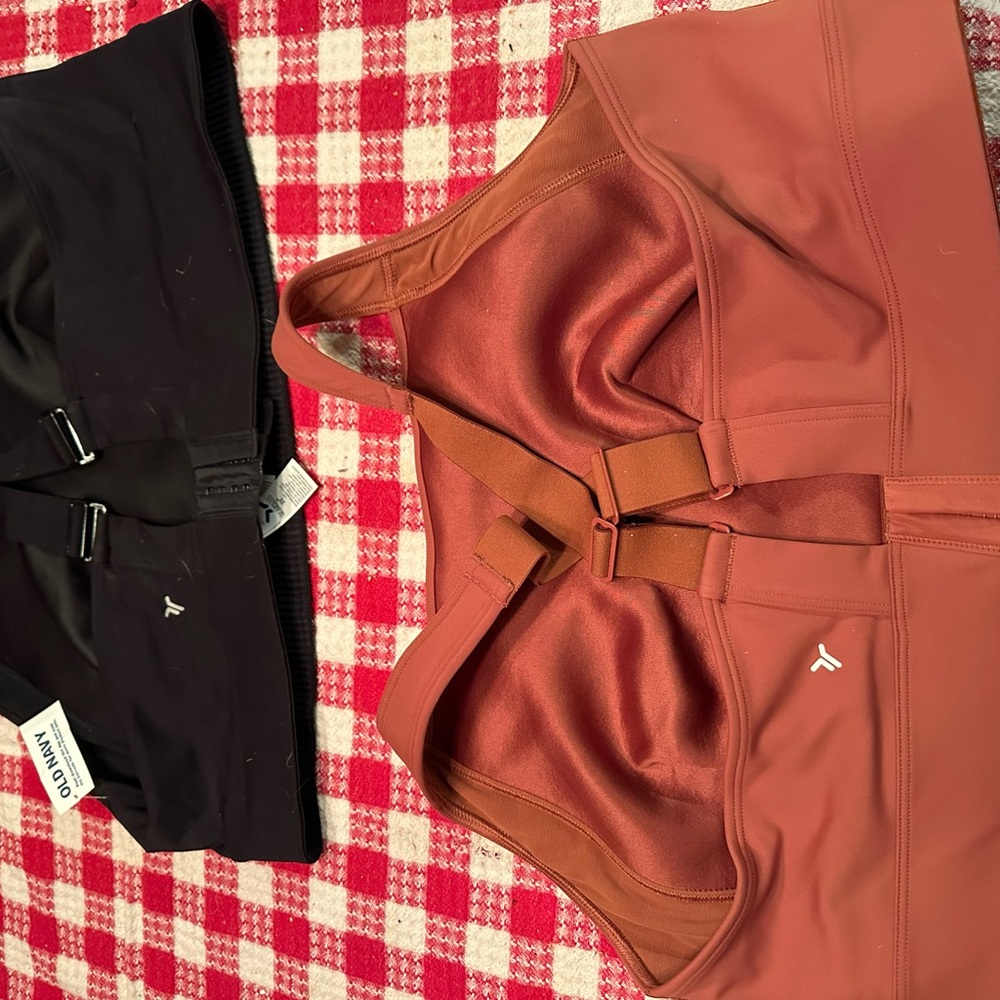 Athleta Black and Rust Bras